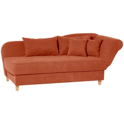Produktbild von Max Winzer Recamiere mit Armteil rechts klappbar Selma - Velourstoff terracotta - Maße: 190 / 210 x 88 x 82 cm