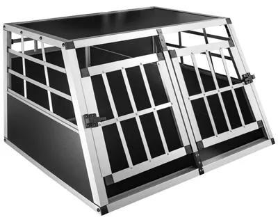 Obrázok produktu pre Prepravný box pre psov Prepravný box pre psov Hliníkový prepravný box pre psov Hliníkový prepravný box pre psov Prepravný box pre psov 89 x 69 x 50 cm Klietka pre domáce zvieratá Petigi