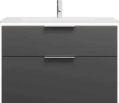 Image de burgbad Eqio Slim lavabo en céramique avec meuble sous-lavabo et éclairage LED, 920x490x640mm, SHBU092F6584C0001G0146