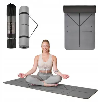 Produktbild von HMS YM10 Yogamatte TPE Antirutsch Grau 182x61cm