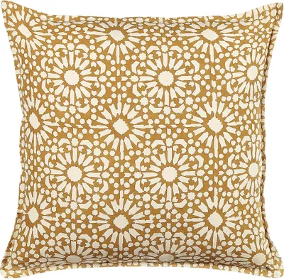 Produktbild von BELIANI Dekokissen Beige Baumwolle 45 x 45 cm Bezug mit Füllung Reißverschluss Geometrisches Muster Boho Wohnzimmer Schlafzimmer Deko für Bett Sofa