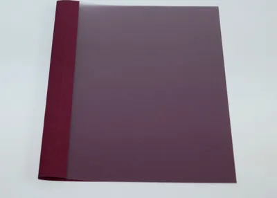 Produktbild von Ösenmappe, Lederstruktur, 4 mm, Farbe bordeaux, glasklare Folie, VPE= 100 St.