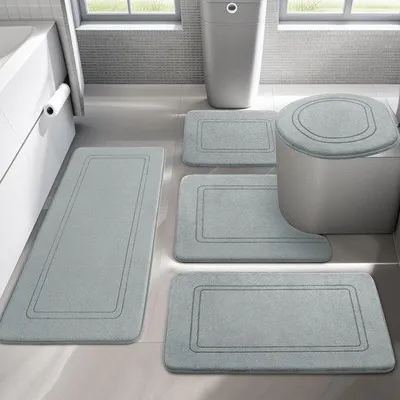 Produktbild von Weiches 5-teiliges Badezimmer-Set Grau