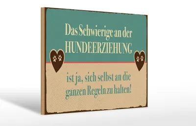 Produktbild von Holzschild Spruch 20x30 cm Hundeerziehungsregeln Schild