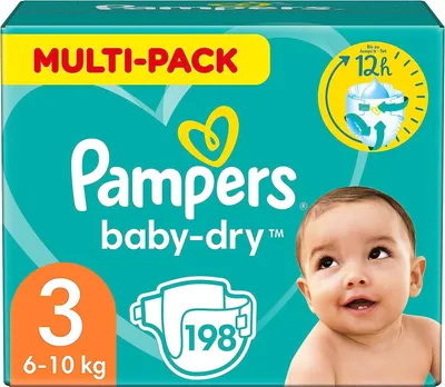 Zdjęcie produktu dla Pampers Baby Dry pieluszki rozmiar 3 opakowanie do przechowywania z 140 pieluszkami opakowanie do przechowywania