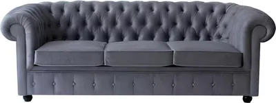 Produktbild von Chesterfield Grauer Dreisitzer Luxus Couch Designer Wohnzimmer Sofa