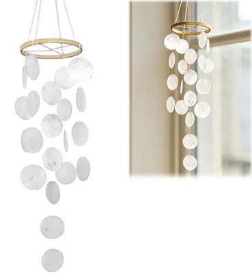 Muschel-Windspiel, Boho-Dekoration, 73 cm, handgefertigt