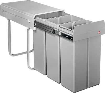 Image de WESCO Poubelle encastrable 3x10ltr. 38,5cm gris alu