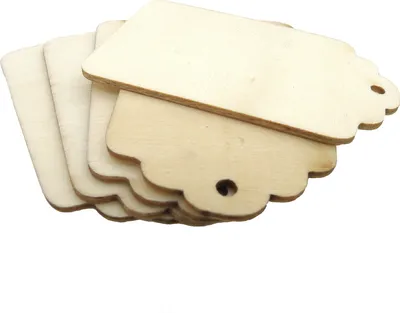 Produktbild von 5 Dekoschilder Holzschilder Geschenkanhänger 40x64mm, natur