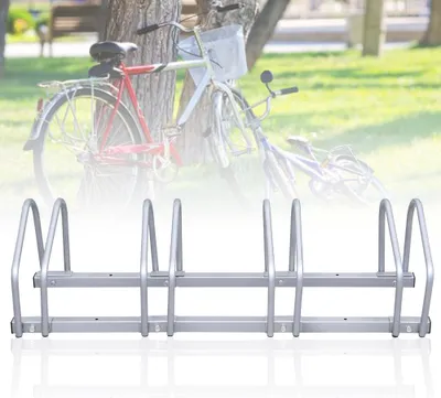 Image de Supports à vélos Jopassy Supports multiples pour 2/3/4/5/6 vélos Galvanisé Support à vélos Sol Mur Montage（4-fach）