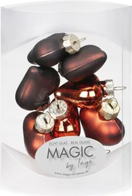 Produktbild von Christbaumschmuck Herzen Glas 4cm Shiny Chestnut, 8 Stück