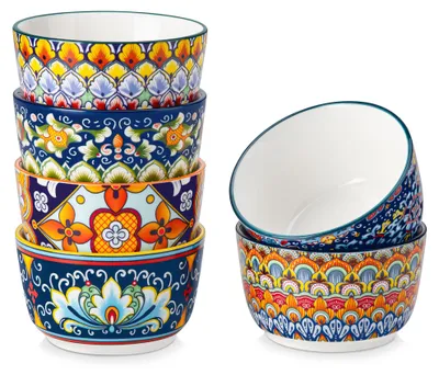Obrázek produktu pro 6dílná forma na pečení, moučníková miska, sada forem z porcelánu na suflé, muffiny, cupcakes, crème brûlée, fondány, český styl