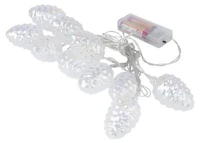 LED-Lichterkette 10 Tannenzapfen warmweiß Timer 3,05 m