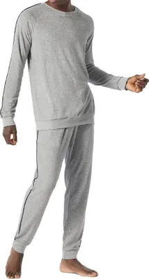 Imagen del producto de Pijama largo para hombre de la marca Schiesser, color gris melange, modelo 058