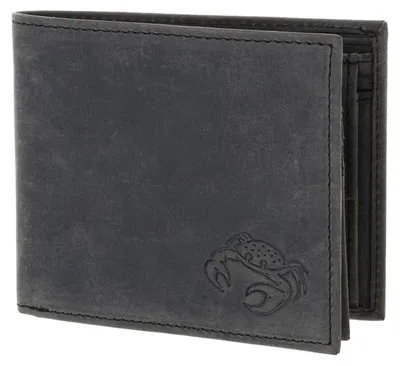 Produktbild von oxmox Leder Geldbörse Leather RFID Protect Querscheinbörse Crab 2.0 Embossed Vintage Black schwarz