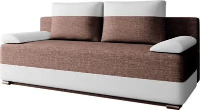 Produktbild von MOEBLO Schlafsofa ATLANTA – Polstersofa Schlafcouch Sofa Sofagarnitur Couch Schlafsofa für Wohnzimmer mit Bettfunktion, Schlaffunktion und Bettkasten (BxHxT): 200x90x96 cm - Atlanta Lawa 02 + Soft 17 Braun + Weiß