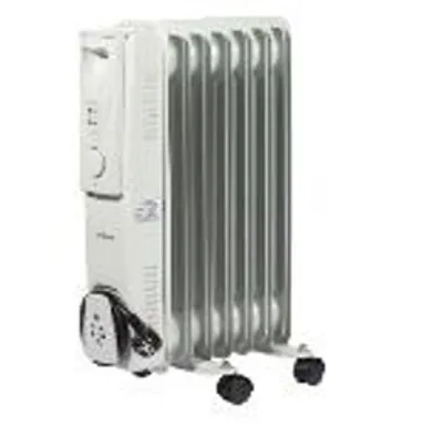 Zdjęcie produktu dla Elektryczny grzejnik olejowy 2500 W, 13 żeberek, 3 poziomy mocy, termostat, szary, do 25 m²