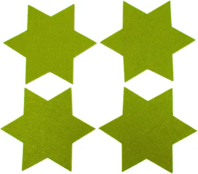 Produktbild von Oblique Unique 4 Filz Untersetzer Sterne Glasuntersetzer Weihnachtsdeko Ø 15cm - grün