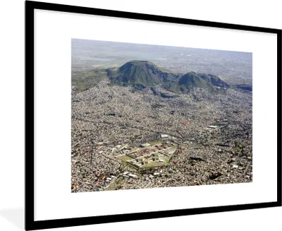 Produktbild von MuchoWow® Gerahmtes Poster Luftaufnahme über Mexiko-Stadt 90x60 cm - Poster mit Schwarzem Bilderrahmen Wandposter Rahmen Foto Bilder - Wanddekoration - Fotos