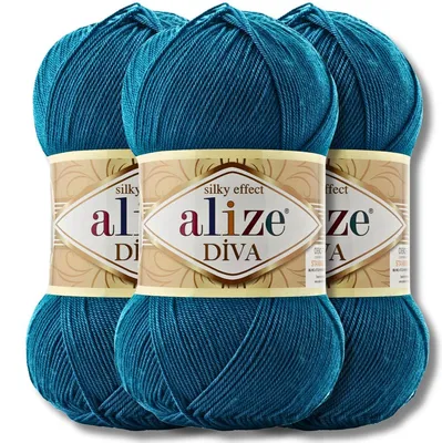 Immagine prodotto di Alize 3x 100 g Lana Diva, tinta unita, uncinetto, lavoro a maglia (646)