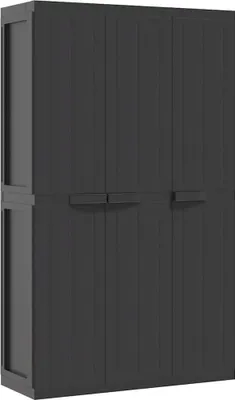 Produktbild von vidaXL Gartenschrank Schwarz 97x37x165 cm PP