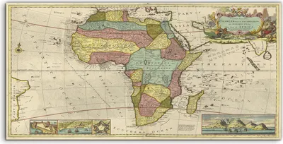 Produktbild von Coloray - Glasbild - 120x60 cm - Wandbild - Glasbilder - Alte Welt Karte von Afrika Vintage