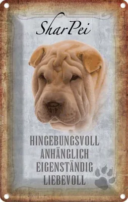 Produktbild von vianmo Blechschild 18x12 cm Shar Pei Hund Tier Haustier