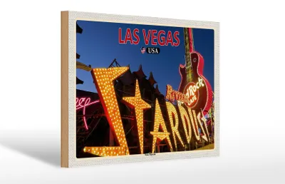 Produktbild von Holzschild Reise 30x20cm Las Vegas USA Neon Museum