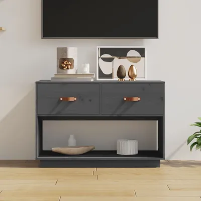 Produktbild von The Living Store TV-Schrank Grau 90x40x60 cm Massivholz Kiefer