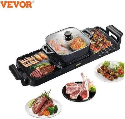 Produktbild von 2in1 Elektro Grill-Pfanne, 2400W, rauchfrei, antihaftbeschichtung