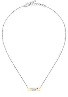 Immagine prodotto di Collana bicolore in acciaio con zirconi T-Logo TJAXC06