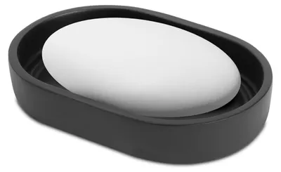Produktbild von Seifenhalter – Seifenschale Schwarz Matt – Kunstharz – 11,8 x 8,3 cm – Seifenschale Badezimmer [BW3020C]