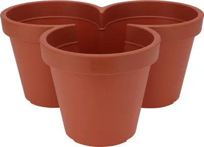 Obrázek produktu pro Květináč na tři květiny, Ø 44 x 20 cm, hnědý