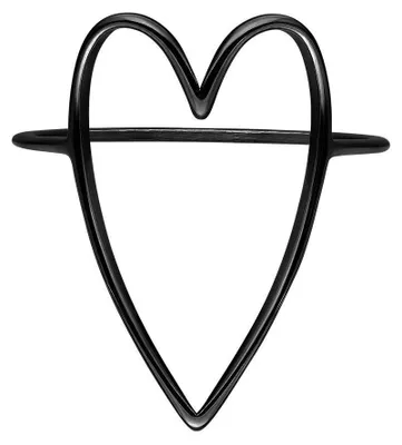 Produktbild von Wildcat Ring - Small Heart Ring - Schwarz, 21,0 mm - Chirurgenstahl 316L - wasserfest, langlebig, hautverträglich, Schwarz