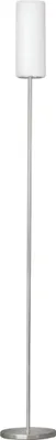 Produktbild von EGLO Stehlampe Troy 3, 1 flammige Stehleuchte, Material: Stahl, Farbe: Nickel matt, Glas: satiniert weiß, Fassung: E27, inkl. Trittschalter