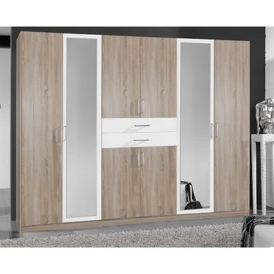 Produktbild von Kleiderschrank 270cm in Eiche und weiß DUNMORE-43