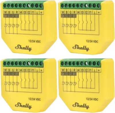 Produktbild von SHELLY LED-Lichtcontroller Plus RGBW, PM, BT, WLAN, Unterputz, gelb, 4 Stück