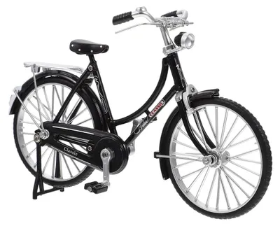 Miniatur-Fahrrad 1:10 aus Metall, Retro, beweglich, 18 cm, schwarz