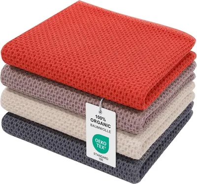 Produktbild von 4er Set Moosfor Geschirrtücher 100% Baumwolle Saugfähig 32 x 72 cm Gemischte Farben
