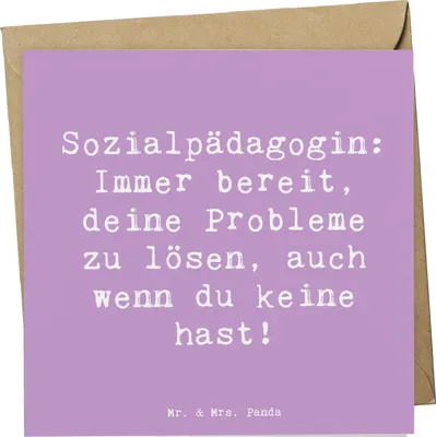 Produktbild von Mr. & Mrs. Panda Grußkarte Spruch Sozialpädagogin Helferherz - Lavendeltraum - Geschenk, Glückwunschkarte, doppelkarte, Beruf, anlasskarte, Berufsprodukte, Klappkarte