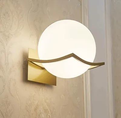Zdjęcie produktu dla Lampa ścienna złota E27 nowoczesna minimalistyczna do salonu sypialni