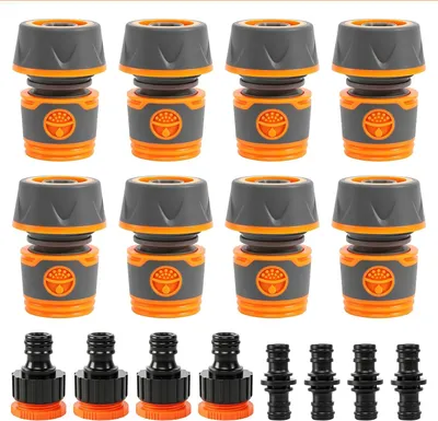 Imagen del producto de Juego de conectores para mangueras, 16 piezas, de 3/4 de pulgada, para riego de jardines