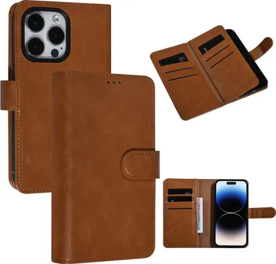 Image de UNIQ Accessory iPhone 14 Pro Brown Booktype Card holder for 9 cards - Magnetic closure