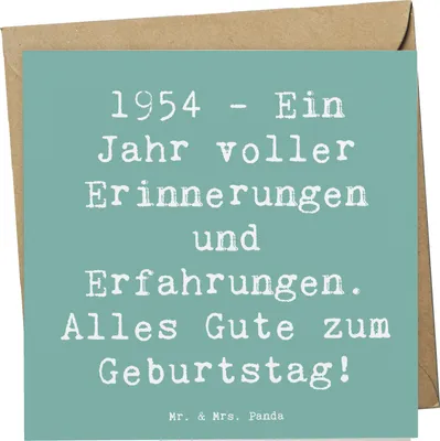 Produktbild von Mr. & Mrs. Panda Grußkarte Spruch 1954 Geburtstag - Meeresbrise - Geschenk, anlasskarte, Klappkarte, Alter, Erinnerungen, Geburtstagsgeschenk, unvergessliche Momente