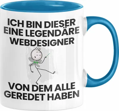 Produktbild von Webdesigner Geschenk Tasse Lustige Geschenkidee Geburtstag für Webdesigner Ich Bin Dieser Legendäre Webdesigner Von Dem Alle Geredet Haben Kaffee-Becher (Blau)