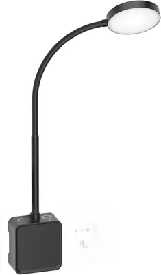 Obrázok produktu pre LED nástenná lampa – lampa na čítanie – nočná lampička – na čítanie v posteli – flexibilné rameno – 50 cm – čierna
