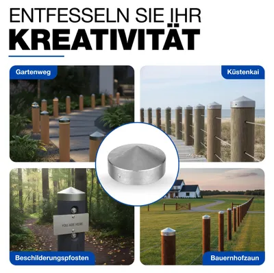 Produktbild von Pfostenkappe rund Stahl feuerverzinkt Ø  81 mm Zaunkappe Schutzkappe Pfostenabdeckung