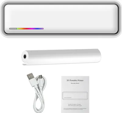 Produktbild von A4-Papierdrucker, Bluetooth Thermodrucker, 200dpi, 2500mAh Akku mobil Fotodrucker, 210 mm breit, mit 1 A4-Thermopapierrolle, iOS Android