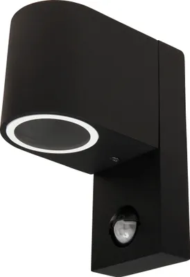 Produktbild von Wandleuchte McShine "Oval-A", schwarz, Schutzklasse IP44, 1x GU10, mit Bewegungsmelder