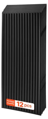 Zdjęcie produktu dla VEVOR, 12 sztuk, panele sufitowe PVC, płyty sufitowe liniowe, 605x1215 mm, czarne, z trójwymiarowym wzorem, odporne na ogień, odporne na uderzenia, możliwość cięcia, przeznaczone do sufitów podwieszanych, nowoczesna dekoracja wnętrz do domu i biura
